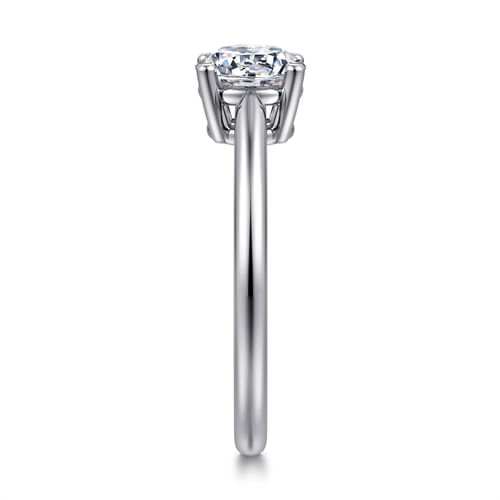 14K White Gold Round Solitaire Diamond Engagement Ring