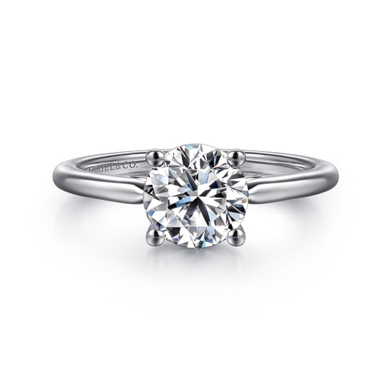 Gabriel - 14K White Gold Round Solitaire Diamond Engagement Ring