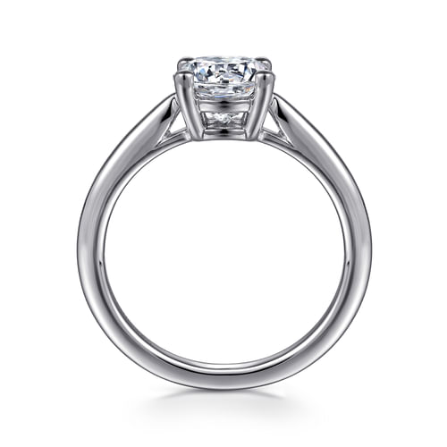 14K White Gold Round Solitaire Diamond Engagement Ring