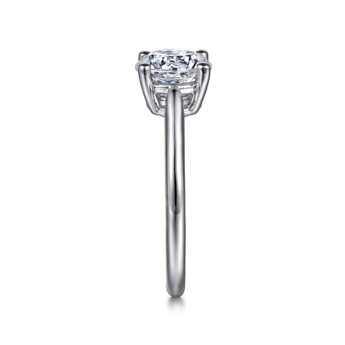 14K White Gold Round Solitaire Diamond Engagement Ring