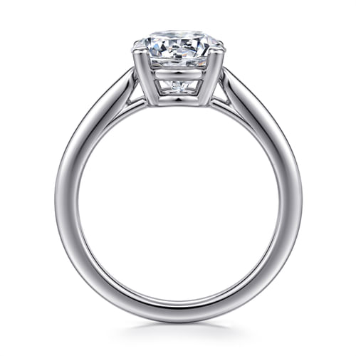14K White Gold Round Solitaire Diamond Engagement Ring
