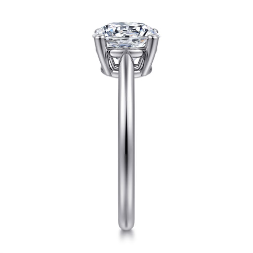 14K White Gold Round Solitaire Diamond Engagement Ring