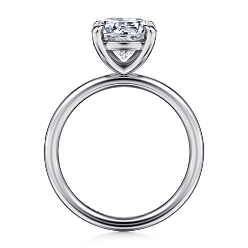 14K White Gold Round Solitaire Diamond Engagement Ring
