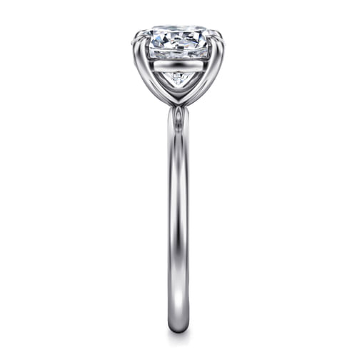 14K White Gold Round Solitaire Diamond Engagement Ring