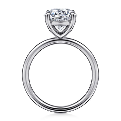 14K White Gold Round Solitaire Diamond Engagement Ring