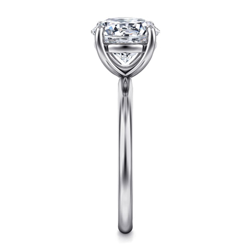 14K White Gold Round Solitaire Diamond Engagement Ring