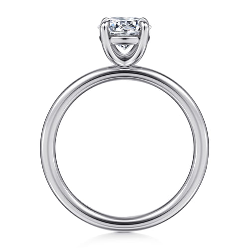 14K White Gold Round Solitaire Diamond Engagement Ring