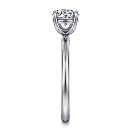 14K White Gold Round Solitaire Diamond Engagement Ring
