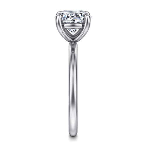 14K White Gold Round Solitaire Diamond Engagement Ring