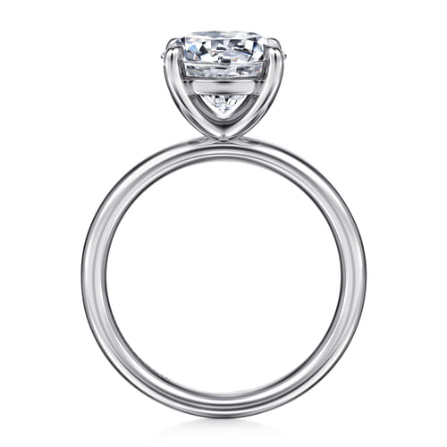 14K White Gold Round Solitaire Diamond Engagement Ring