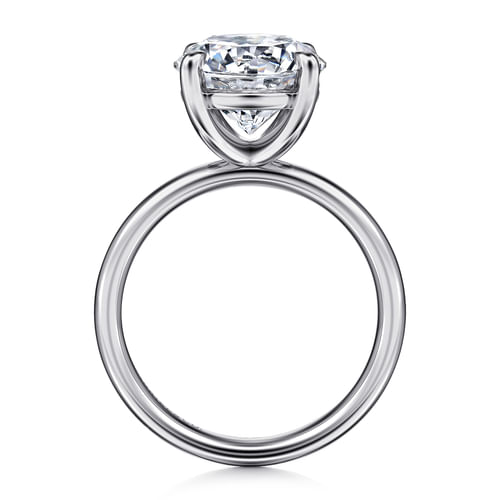 14K White Gold Round Solitaire Diamond Engagement Ring