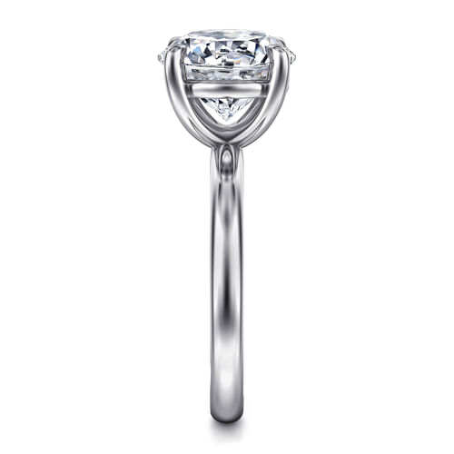 14K White Gold Round Solitaire Diamond Engagement Ring