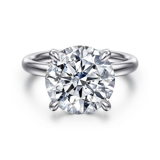 Gabriel - 14K White Gold Round Solitaire Diamond Engagement Ring