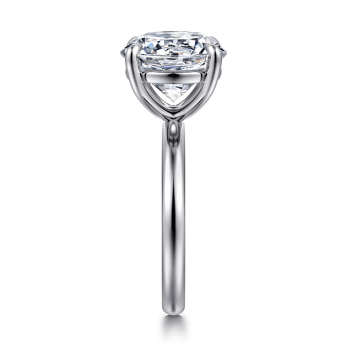 14K White Gold Round Solitaire Diamond Engagement Ring