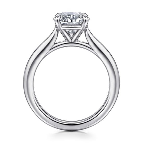 14K White Gold Round Solitaire Diamond Engagement Ring angle 2