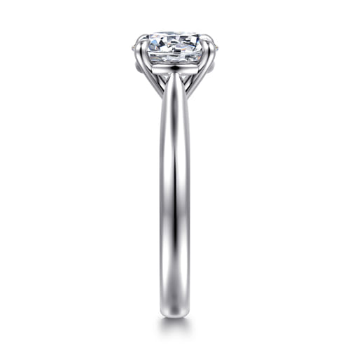 14K White Gold Round Solitaire Diamond Engagement Ring
