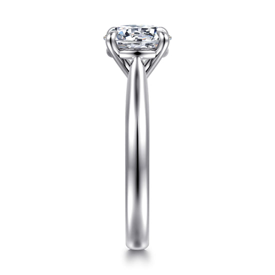 14K White Gold Round Solitaire Diamond Engagement Ring angle 5