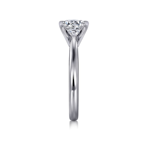 14K White Gold Round Solitaire Diamond Engagement Ring