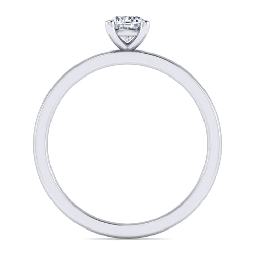 14K White Gold Round Solitaire Engagement Ring