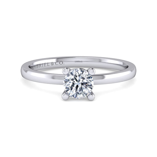 Gabriel - 14K White Gold Round Solitaire Engagement Ring