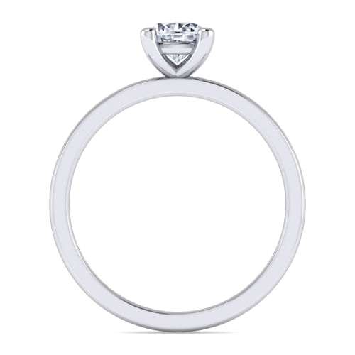 14K White Gold Round Solitaire Engagement Ring
