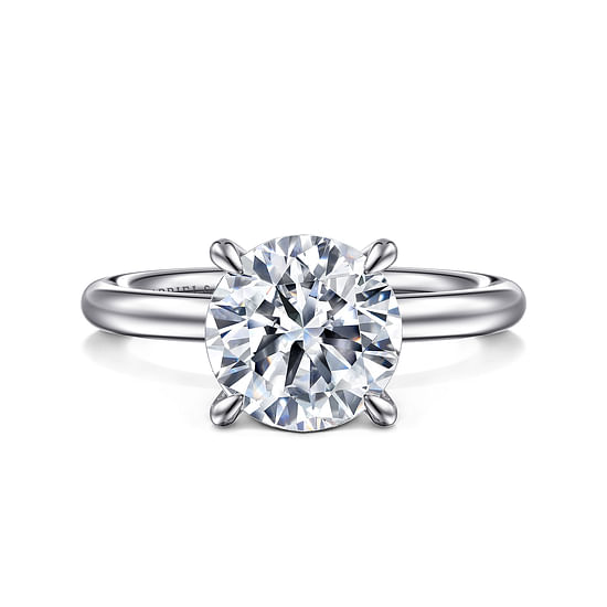 Gabriel - 14K White Gold Round Solitaire Engagement Ring