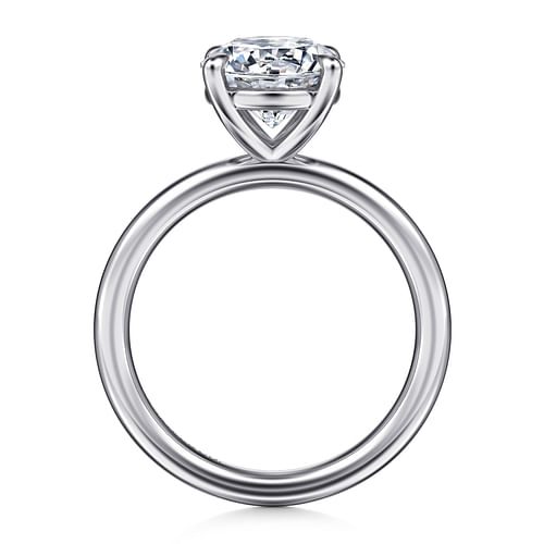 14K White Gold Round Solitaire Engagement Ring