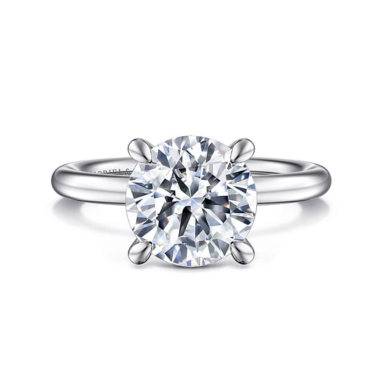 Gabriel - 14K White Gold Round Solitaire Engagement Ring