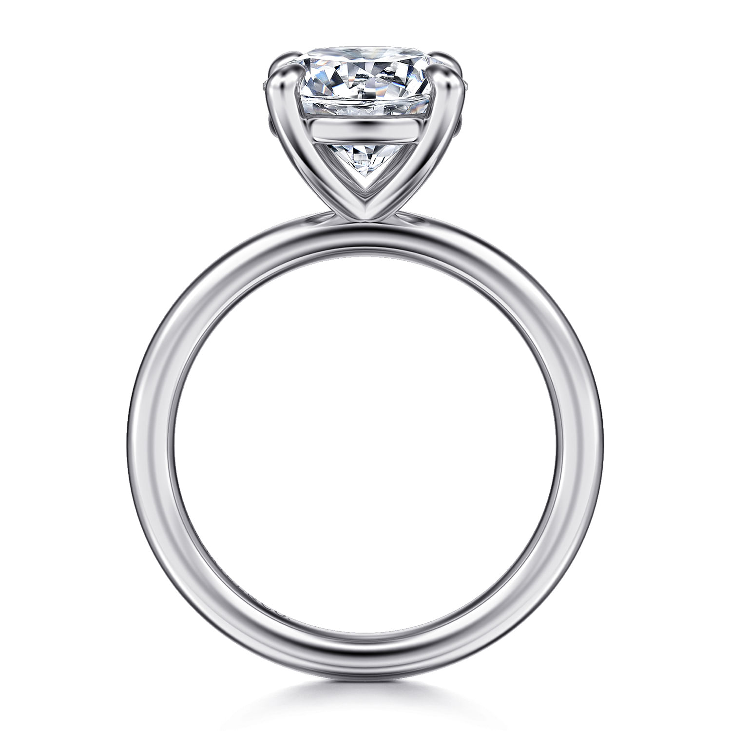 14K White Gold Round Solitaire Engagement Ring