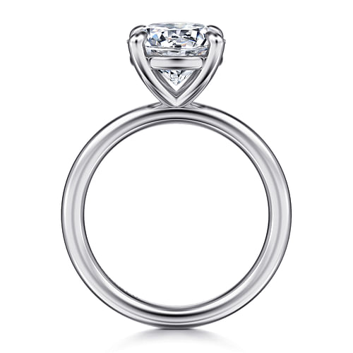 14K White Gold Round Solitaire Engagement Ring