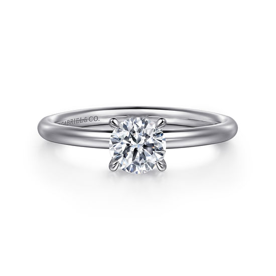 Gabriel - 14K White Gold Round Solitaire Engagement Ring