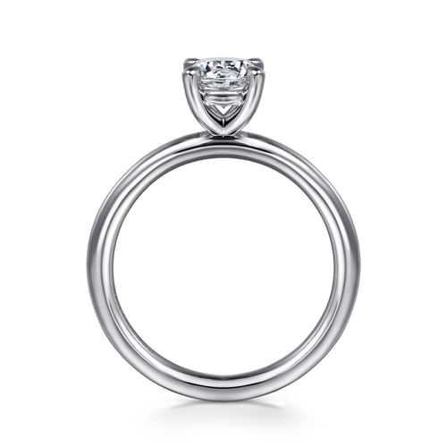 14K White Gold Round Solitaire Engagement Ring