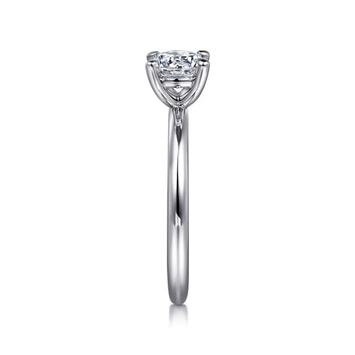 14K White Gold Round Solitaire Engagement Ring