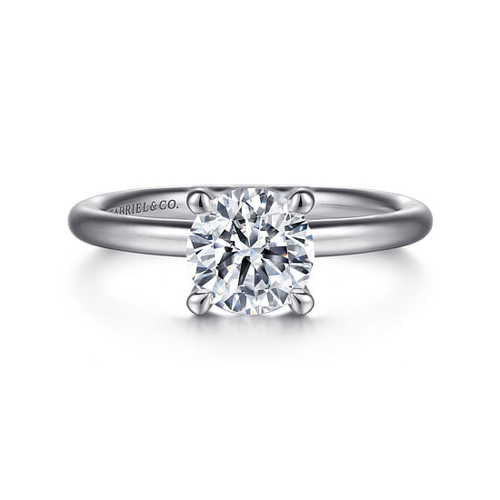 Gabriel - 14K White Gold Marquise Shape Solitaire Engagement Ring