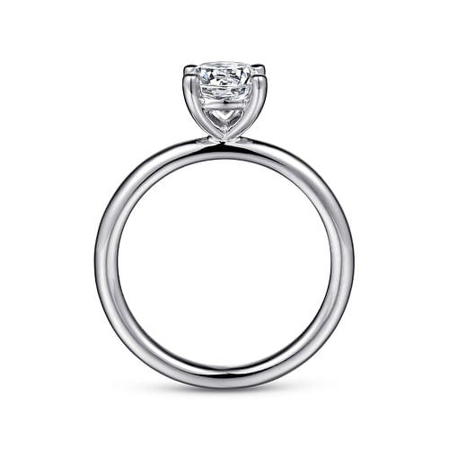 14K White Gold Round Solitaire Engagement Ring