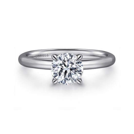 Gabriel - 14K White Gold Round Solitaire Engagement Ring