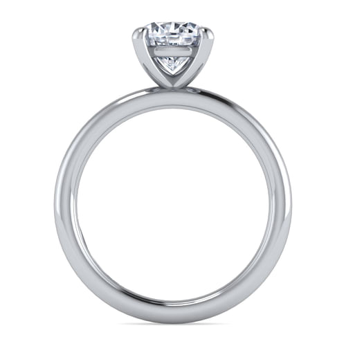 14K White Gold Round Solitaire Engagement Ring