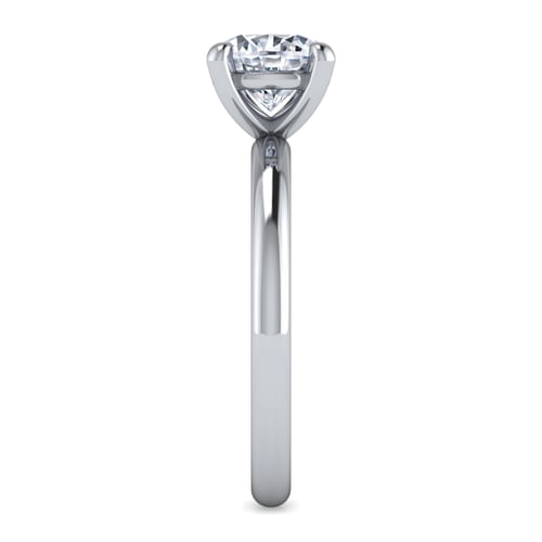 14K White Gold Round Solitaire Engagement Ring