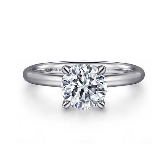 Gabriel - 14K White Gold Round Solitaire Engagement Ring