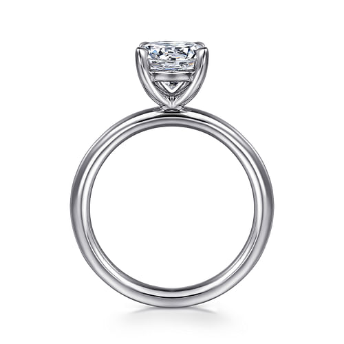 14K White Gold Round Solitaire Engagement Ring