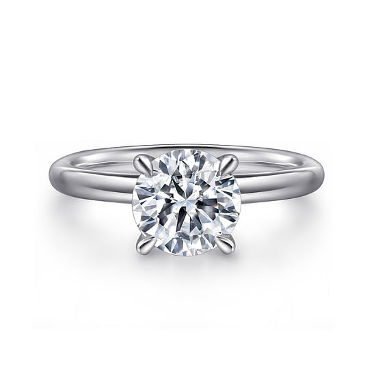 Gabriel - 14K White Gold Round Solitaire Engagement Ring
