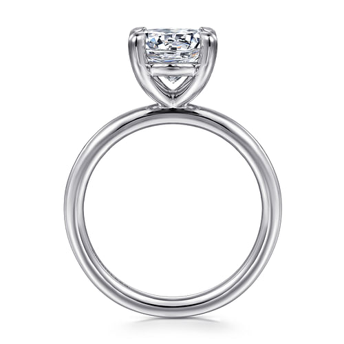 14K White Gold Round Solitaire Engagement Ring