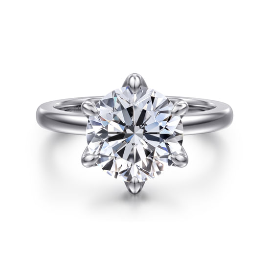 Gabriel - 14K White Gold Round Solitaire Engagement Ring
