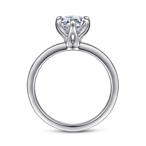 14K White Gold Round Solitaire Engagement Ring
