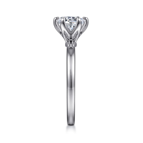 14K White Gold Round Solitaire Engagement Ring