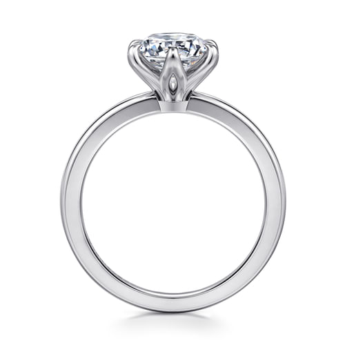 14K White Gold Round Solitaire Engagement Ring