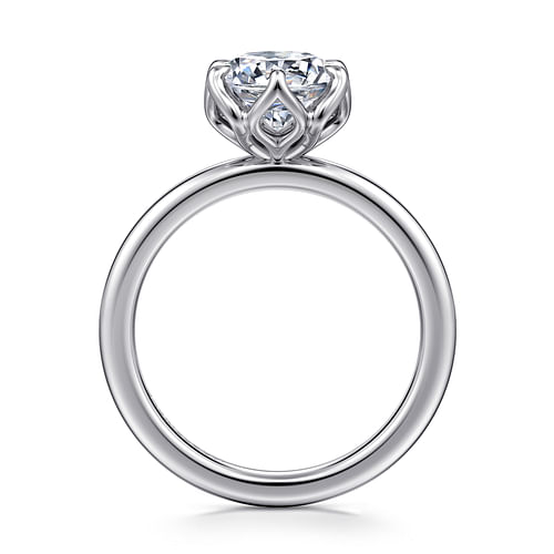 14K White Gold Round Solitaire Engagement Ring