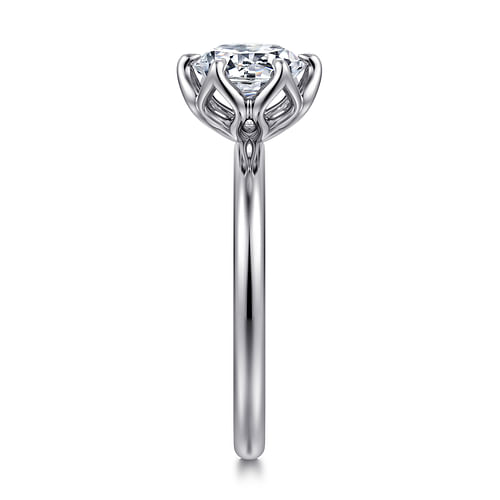 14K White Gold Round Solitaire Engagement Ring