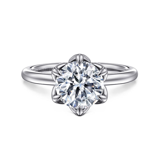 Gabriel - 14K White Gold Round Solitaire Engagement Ring