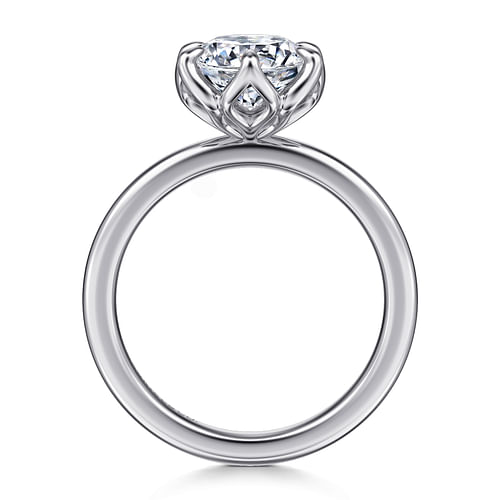 14K White Gold Round Solitaire Engagement Ring
